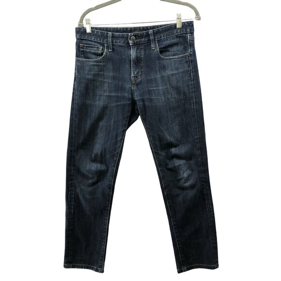 Uniqlo Skinny Fit Jeans Mens 30x27 Dark Wash Blue Stretch - Picture 1 of 10
